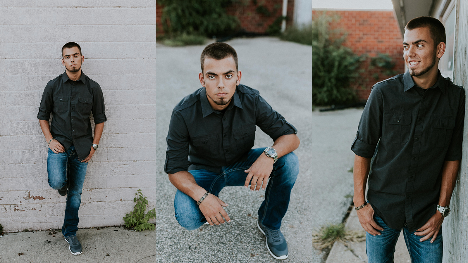 photograph of a senior boy in uptown ankeny iowa